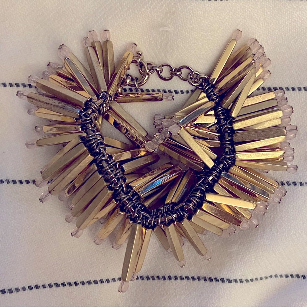 Jcrew Confetti Gold and Pink Bracelet